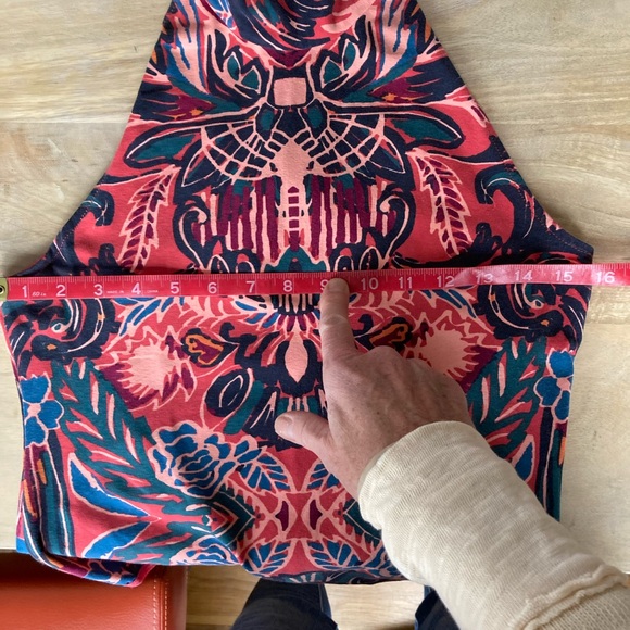 Free People Tucker sleeveless, mock neck, print Bodysuit Top - Picture 6 of 16